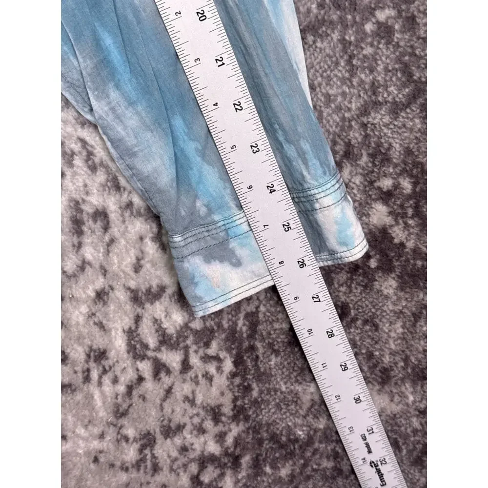 Anthropologie Top XL Womens Pilcro Gray Dyed Brushstroke Cotton Tunic Shirt_5